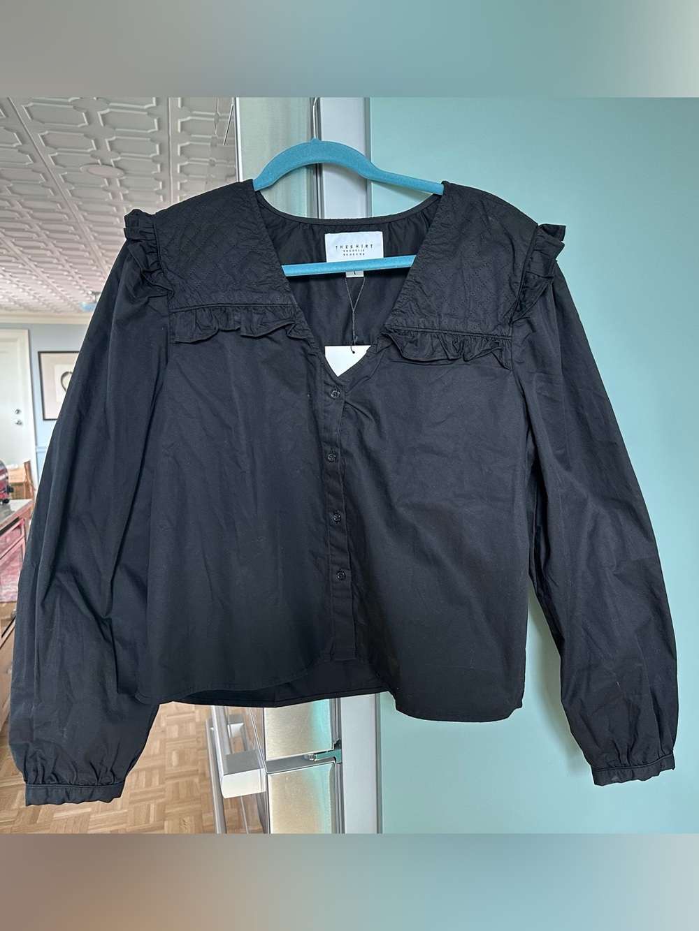 The Shirt by Rochelle Behrens Black Women's Button-Front Blouse
